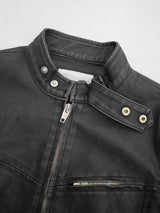 ピグメントウォッシュドレザージャケット / Pigmented Washed Leather Jacket - Brown