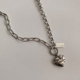 レタリングハートウェイネックレス/jhi Lettering Heart Two Way Necklace