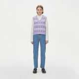 WAVE FLOWER JAQUARD KNIT VEST_PURPLE (6610818990198)