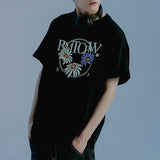 ラウンドフラワーTシャツ/ROUND FLOWER TEE SHIRT_BLACK