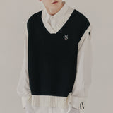 ワッフルニットベスト / WAFFLE KNIT VEST_BLACK