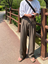 マインミニマルツータックワイドスラックス