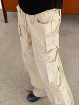Gento mini pocket string nylon cargo pants