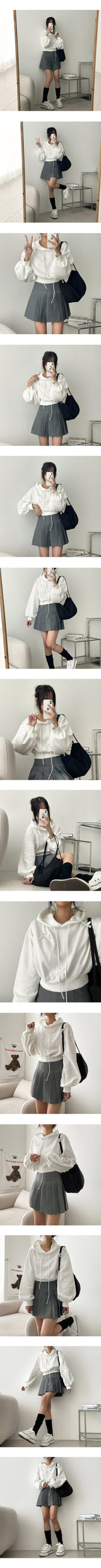 Bien Love Ribbon Cropped Hoodie
