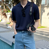 Vカラーアイスショートスリーブニット / Bau V-collar Ice Short-Sleeved Knit (6 colors)