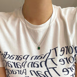 グリーンジェイドクローバーネックレス/green jade clover nk
