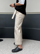 Never Belt Linen Wide Pants (2color) (6576319692918)