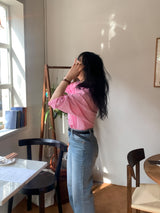 ブルーオンウォッシュドワイドストレートデニムパンツ / Blue-On-Washed Wide Straight Denim Pants