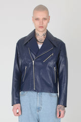 ミッドナイトブルーラムスキンライダージャケット/Midnight Blue Lamb Skin Rider Jacket