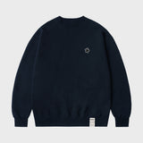 [UNISEX]Black odd flower embroidery sweatshirt