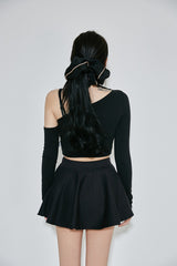 ホルターアンフテッドクロップTシャツ / (9067) Halter Unfooted Crop Tee
