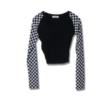 チェッカーボードクロップTシャツ/checkerboard crop tee(9183)