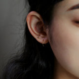 14Kゴールドボール3MMピアス/14K GOLD BALL 3MM EARRING_2COLOR (silicone clutch)