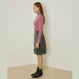 エボニーシャーリングタートルネックトップ/Ebony shirring turtleneck top (pink)