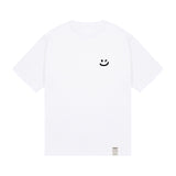 スモールドローイングスマイルショートスリーブTシャツ/Small Drawing Smile Short Sleeve T-shirt_White/Black Logo