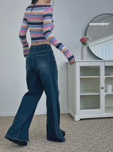 レインボーストライプトップ / rainbow stripe top