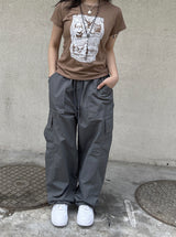 ナイロンバンディングカーゴワイドパンツ / nylon banding cargo wide pants