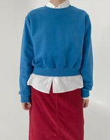 カラーリーズクロップスウェットシャツ/Color Raised Crop Sweatshirt [ Yellow ]