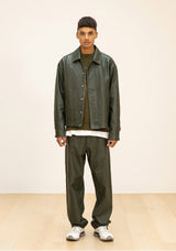 ラムスキンオーバーフィットボンバージャケット/LAMSKIN OVERFIT BOMBER JACKET