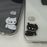 Black - Charge Somecat Couple Phone Case