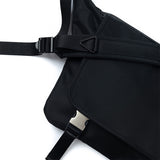 2-Buckle Biker Messenger Bag (Black)