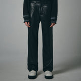 FLOW LINE LEATHER PANTS MEN (BLACK)
