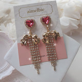 パーティーリボンプリンセスイヤリング / Party Ribbon Princess Earring - Rosepink