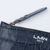 CROCODILE EMBO POCKET WALLET-NAVY/GRAY