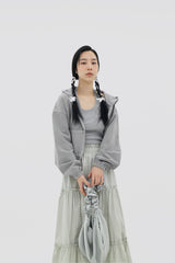 ピグメントフードジップアップ/Pigment hood zip-up (2color)
