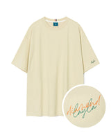 シグネイチャーバックレタリングフレンチショートスリーブTシャツT65/Signature Back Lettering French Short Sleeve T65 Beige