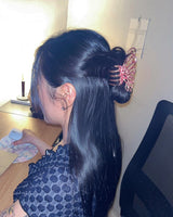 Pink butterfly hairpin