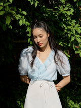 Marguerite wrap blouse (Blue) (6570868375670)