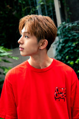 コラボレーション半袖Tシャツ（レッド）I ONE N' ONLY × SSUNDAYY