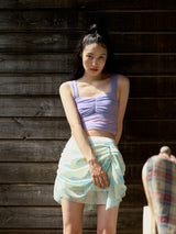 Shirring mesh top (Purple) (6570447831158)