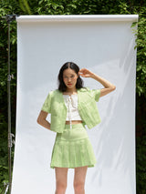 Tweed short jacket (White) (6570435936374)