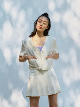 ツイードショートジャケット / Tweed short jacket (White) (6570427875446)
