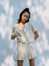 ツイードショートジャケット / Tweed short jacket (White) (6570427875446)