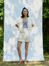 ツイードショートジャケット / Tweed short jacket (White) (6570427875446)