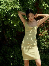 Unbalance draped dress (Light green) (6570867556470)